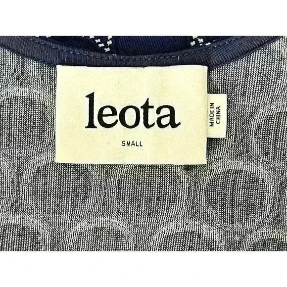 Leota Sz S Seraphine Jacquard Dress Blue Stretch 3/4 Slv Ballet Core Fit & Flare - Picture 15 of 16